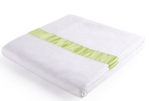 貢緞被套、雙排豎向布帶